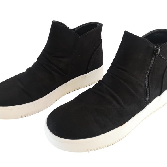 Time And Tru Hi Top Faux Suede Sneakers Shoes black 9 - Picture 2 of 9